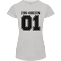 His Queen Funny Valentines Day Womens Petite Cut T-Shirt Sports Grey