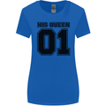 His Queen Funny Valentines Day Womens Wider Cut T-Shirt Royal Blue