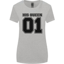 His Queen Funny Valentines Day Womens Wider Cut T-Shirt Sports Grey