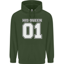 His Queen Funny Wedding Anniversary Childrens Kids Hoodie Forest Green
