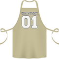 His Queen Funny Wedding Anniversary Cotton Apron 100% Organic Khaki