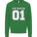 His Queen Funny Wedding Anniversary Kids Sweatshirt Jumper Irish Green