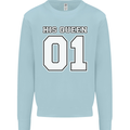 His Queen Funny Wedding Anniversary Kids Sweatshirt Jumper Light Blue