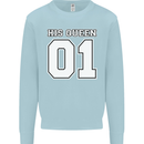 His Queen Funny Wedding Anniversary Kids Sweatshirt Jumper Light Blue