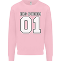 His Queen Funny Wedding Anniversary Kids Sweatshirt Jumper Light Pink