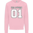 His Queen Funny Wedding Anniversary Kids Sweatshirt Jumper Light Pink