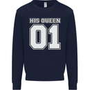 His Queen Funny Wedding Anniversary Kids Sweatshirt Jumper Navy Blue