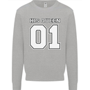 His Queen Funny Wedding Anniversary Kids Sweatshirt Jumper Sports Grey