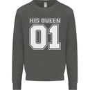 His Queen Funny Wedding Anniversary Kids Sweatshirt Jumper Storm Grey