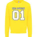 His Queen Funny Wedding Anniversary Kids Sweatshirt Jumper Yellow