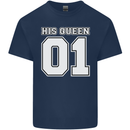 His Queen Funny Wedding Anniversary Kids T-Shirt Childrens Navy Blue