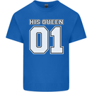 His Queen Funny Wedding Anniversary Kids T-Shirt Childrens Royal Blue