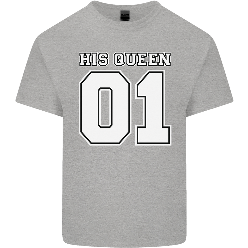 His Queen Funny Wedding Anniversary Kids T-Shirt Childrens Sports Grey