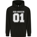 His Queen Funny Wedding Anniversary Mens 80% Cotton Hoodie Black