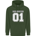 His Queen Funny Wedding Anniversary Mens 80% Cotton Hoodie Forest Green