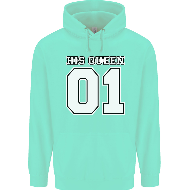 His Queen Funny Wedding Anniversary Mens 80% Cotton Hoodie Peppermint