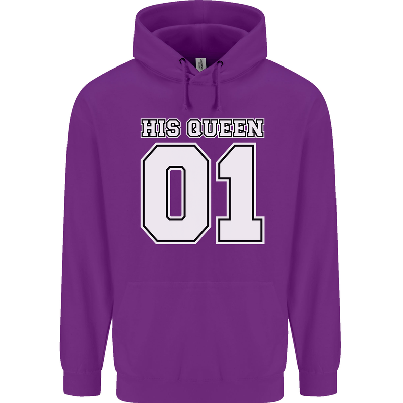 His Queen Funny Wedding Anniversary Mens 80% Cotton Hoodie Purple