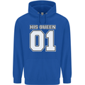 His Queen Funny Wedding Anniversary Mens 80% Cotton Hoodie Royal Blue