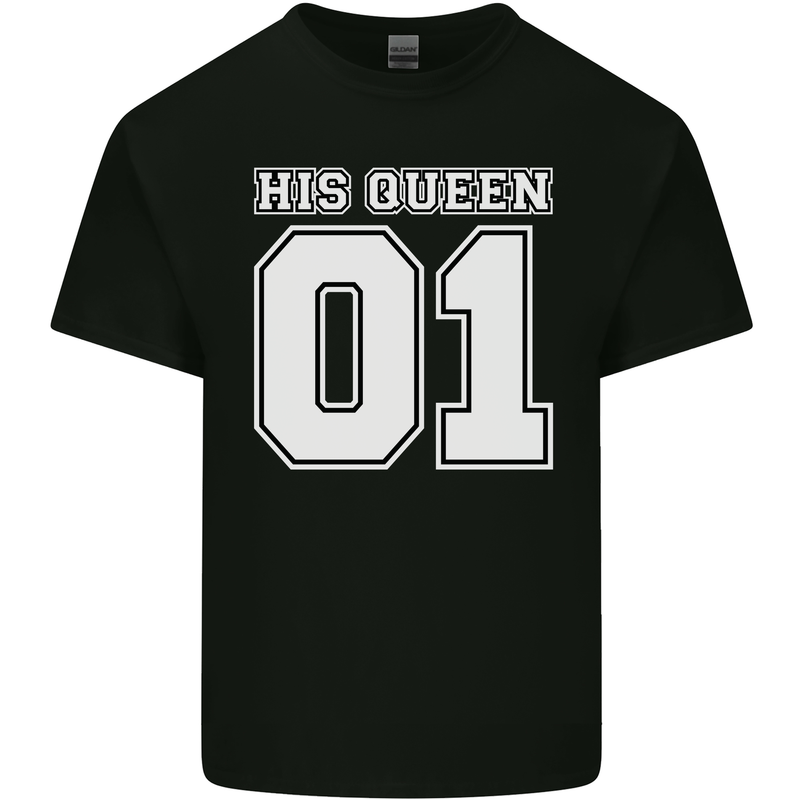 His Queen Funny Wedding Anniversary Mens Cotton T-Shirt Tee Top Black