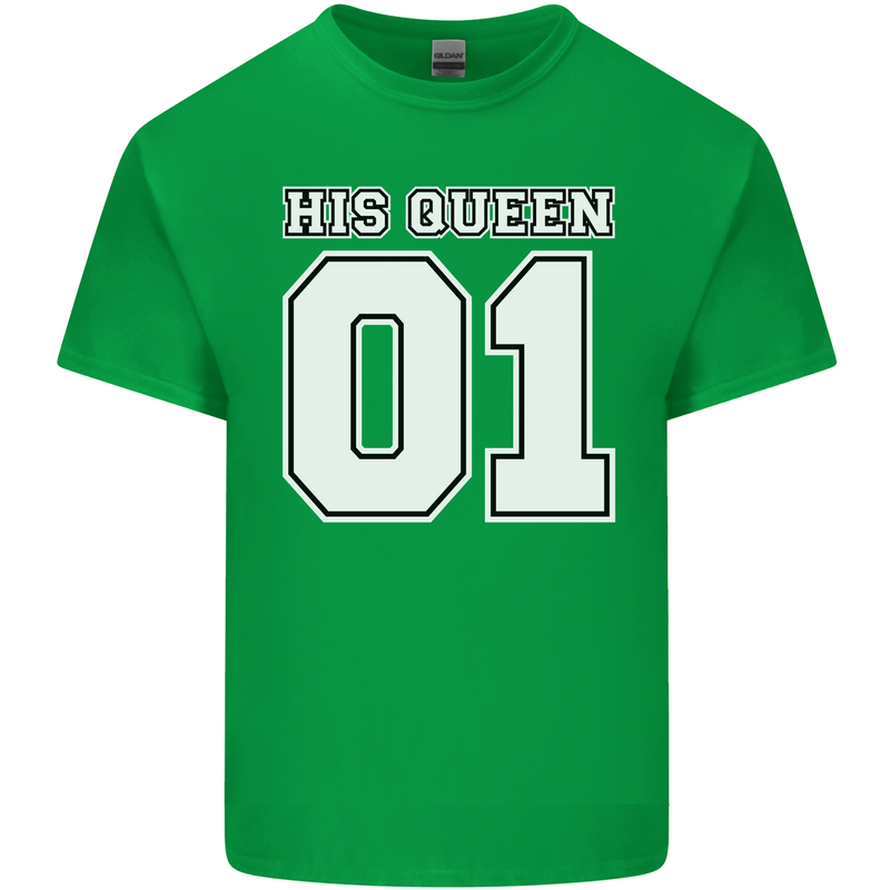 His Queen Funny Wedding Anniversary Mens Cotton T-Shirt Tee Top Irish Green