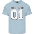 His Queen Funny Wedding Anniversary Mens Cotton T-Shirt Tee Top Light Blue