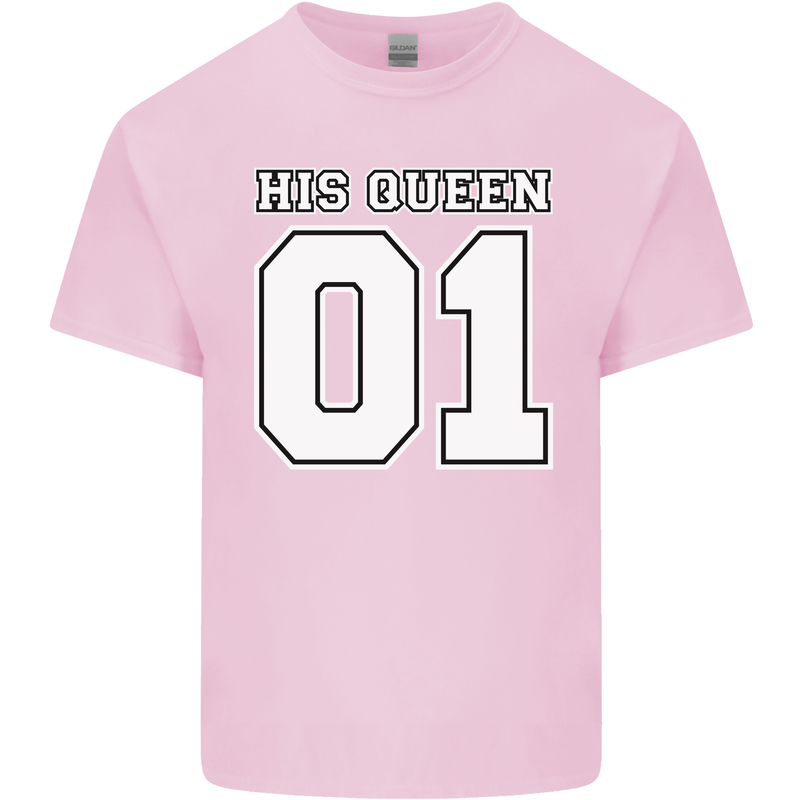 His Queen Funny Wedding Anniversary Mens Cotton T-Shirt Tee Top Light Pink