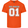 His Queen Funny Wedding Anniversary Mens Cotton T-Shirt Tee Top Orange