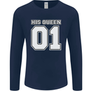 His Queen Funny Wedding Anniversary Mens Long Sleeve T-Shirt Navy Blue
