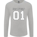 His Queen Funny Wedding Anniversary Mens Long Sleeve T-Shirt Sports Grey