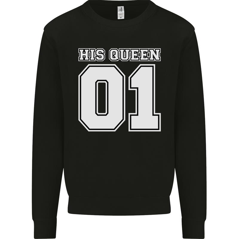 His Queen Funny Wedding Anniversary Mens Sweatshirt Jumper Black