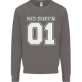 His Queen Funny Wedding Anniversary Mens Sweatshirt Jumper Charcoal