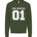 His Queen Funny Wedding Anniversary Mens Sweatshirt Jumper Forest Green