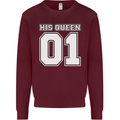 His Queen Funny Wedding Anniversary Mens Sweatshirt Jumper Maroon