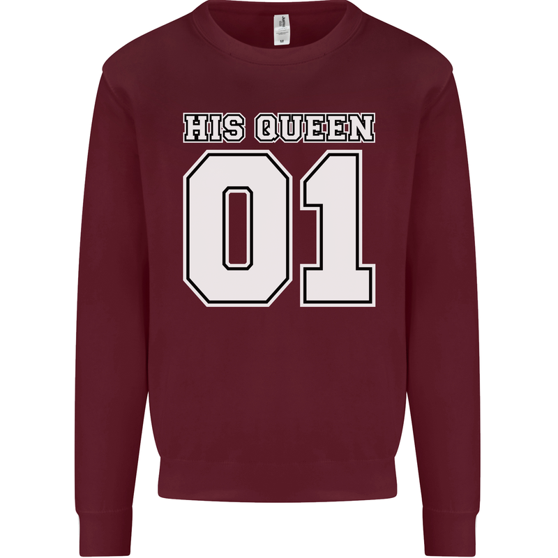 His Queen Funny Wedding Anniversary Mens Sweatshirt Jumper Maroon