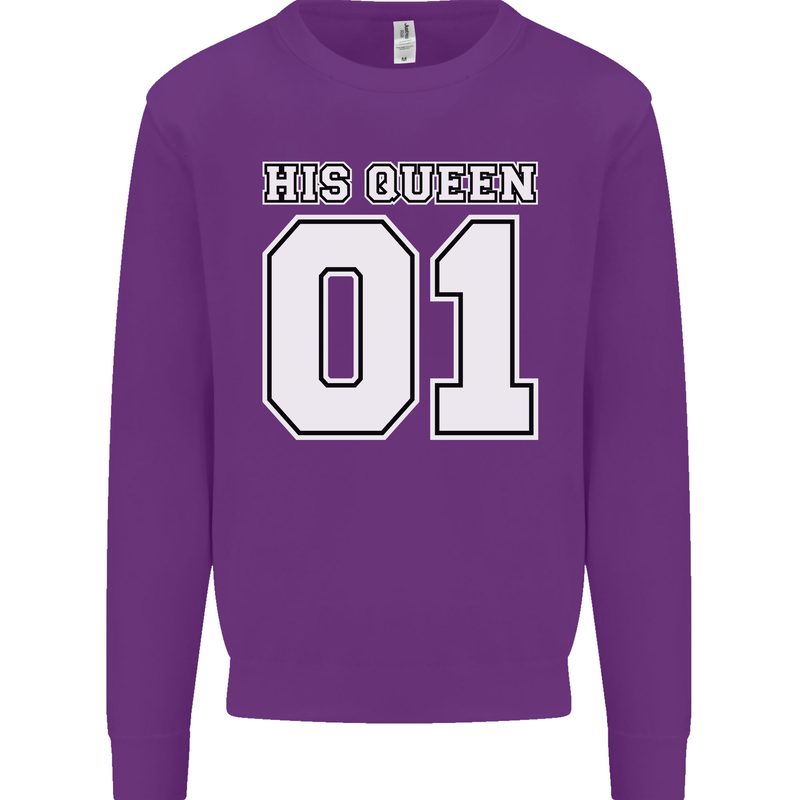 His Queen Funny Wedding Anniversary Mens Sweatshirt Jumper Purple