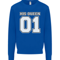 His Queen Funny Wedding Anniversary Mens Sweatshirt Jumper Royal Blue