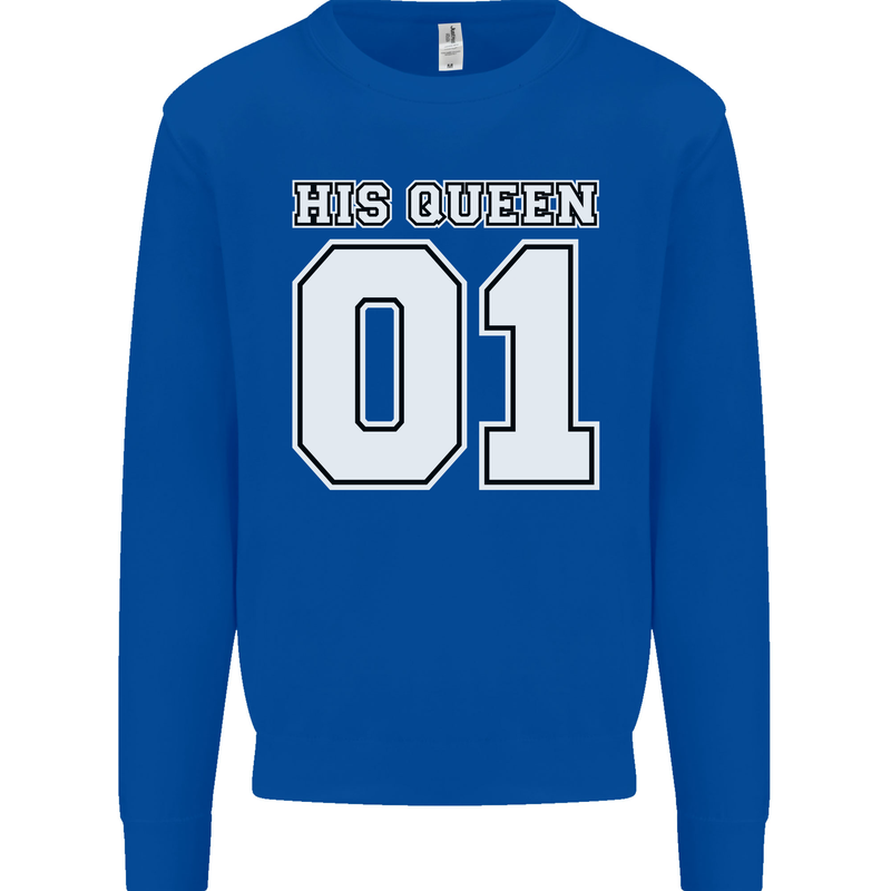 His Queen Funny Wedding Anniversary Mens Sweatshirt Jumper Royal Blue