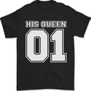 His Queen Funny Wedding Anniversary Mens T-Shirt 100% Cotton Black
