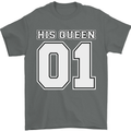 His Queen Funny Wedding Anniversary Mens T-Shirt 100% Cotton Charcoal