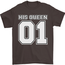 His Queen Funny Wedding Anniversary Mens T-Shirt 100% Cotton Dark Chocolate