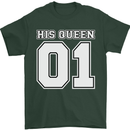 His Queen Funny Wedding Anniversary Mens T-Shirt 100% Cotton Forest Green