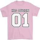 His Queen Funny Wedding Anniversary Mens T-Shirt 100% Cotton Light Pink