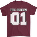 His Queen Funny Wedding Anniversary Mens T-Shirt 100% Cotton Maroon