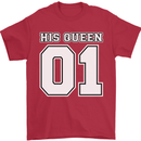 His Queen Funny Wedding Anniversary Mens T-Shirt 100% Cotton Red