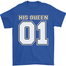 His Queen Funny Wedding Anniversary Mens T-Shirt 100% Cotton Royal Blue