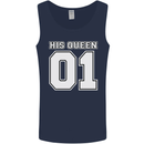 His Queen Funny Wedding Anniversary Mens Vest Tank Top Navy Blue