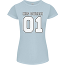 His Queen Funny Wedding Anniversary Womens Petite Cut T-Shirt Light Blue