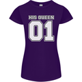 His Queen Funny Wedding Anniversary Womens Petite Cut T-Shirt Purple