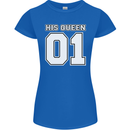 His Queen Funny Wedding Anniversary Womens Petite Cut T-Shirt Royal Blue