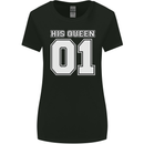 His Queen Funny Wedding Anniversary Womens Wider Cut T-Shirt Black